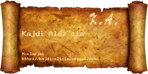 Kajdi Alícia névjegykártya